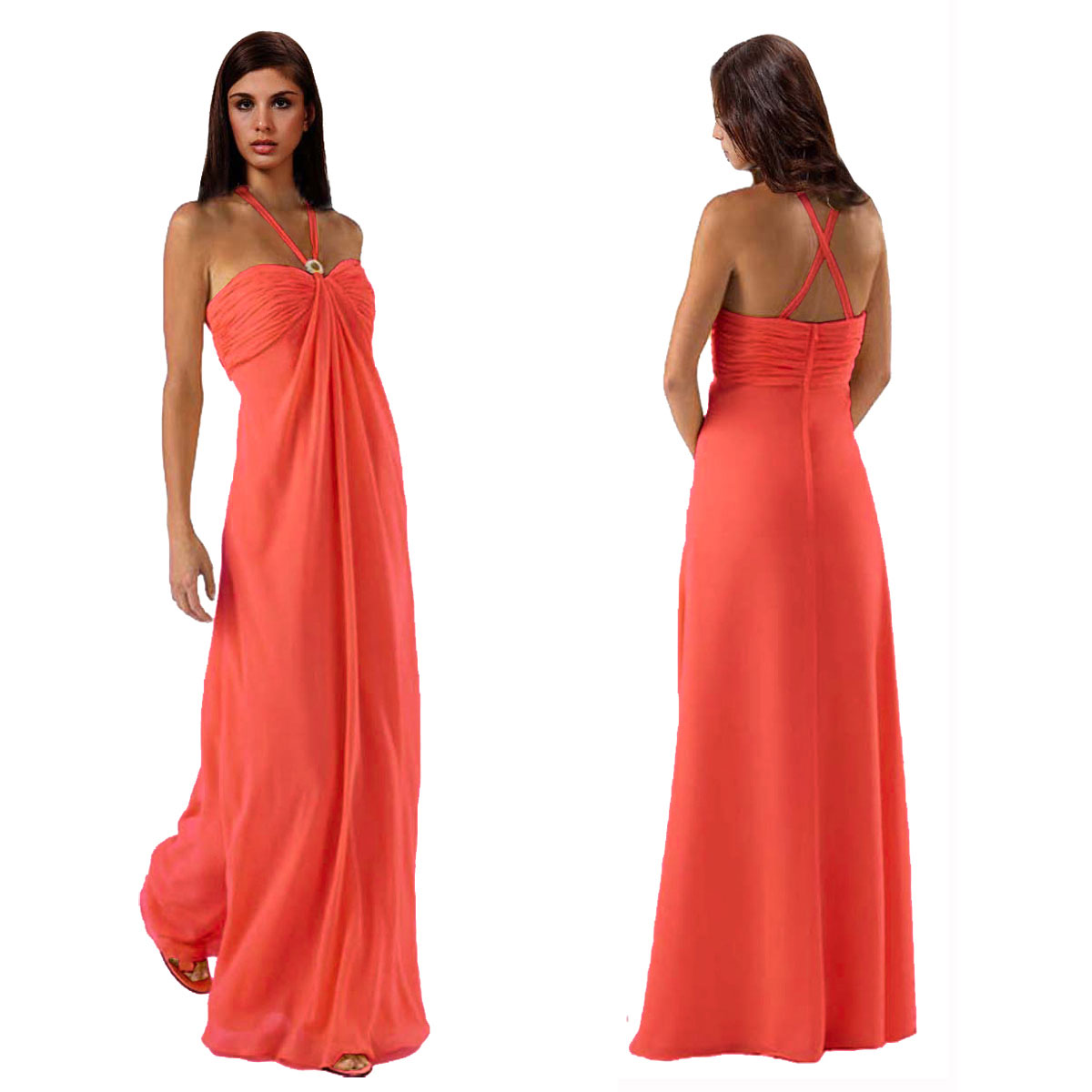 Gorgeous Long Flowing Formal Bridesmaid Dress Evening Gown Ed6023 